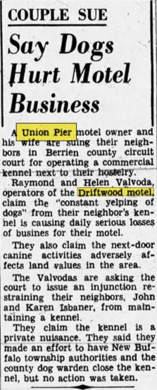 Driftwood Motel - Sept 1962 Lawsuit Over Dog Kennel